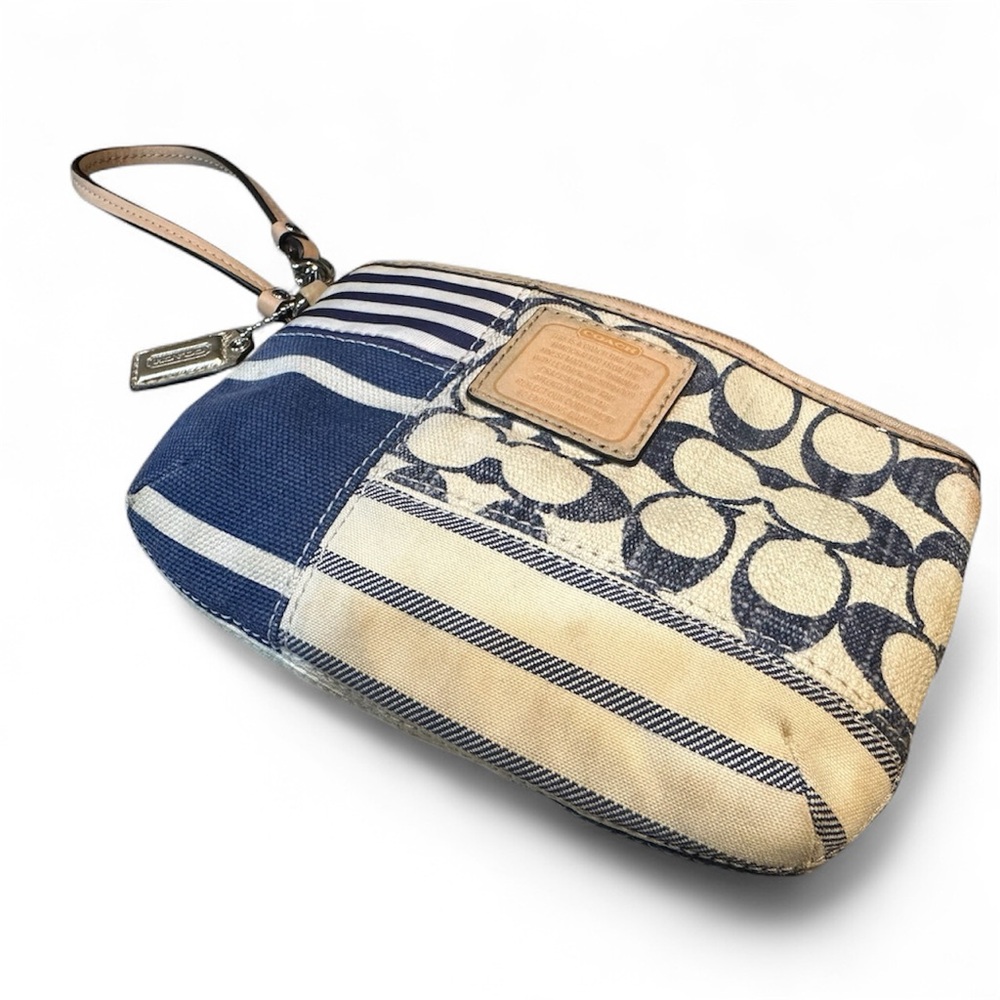 Vintage Coach Daisy Canvas Patchwork Wristlet Clutch Purse F49448 - Picture 2 of 8
